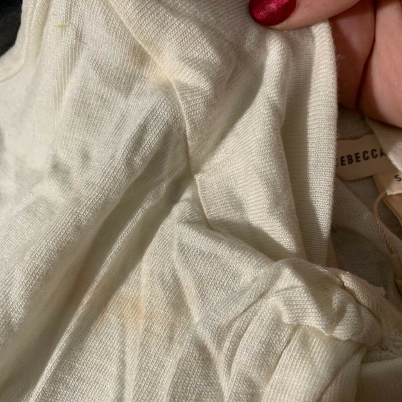 NWD $185 Rebecca Taylor Jersey Twisted Tank Top in Chalk-White‎ [SZ Small ] - Picture 4 of 8